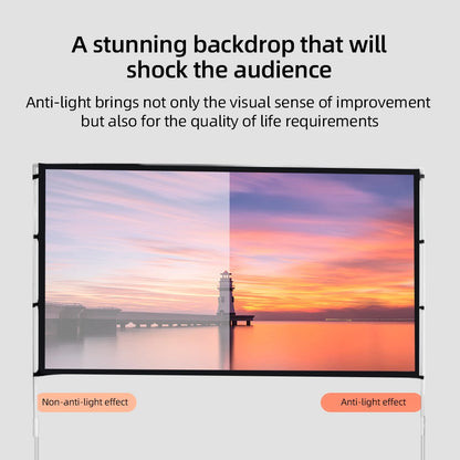 MIXITO Outdoor Anti-light 16:9 Ratio Portable Foldable Dual Bracket Style Projector Screen 84-120 "Home 3D HD Projection Curtain