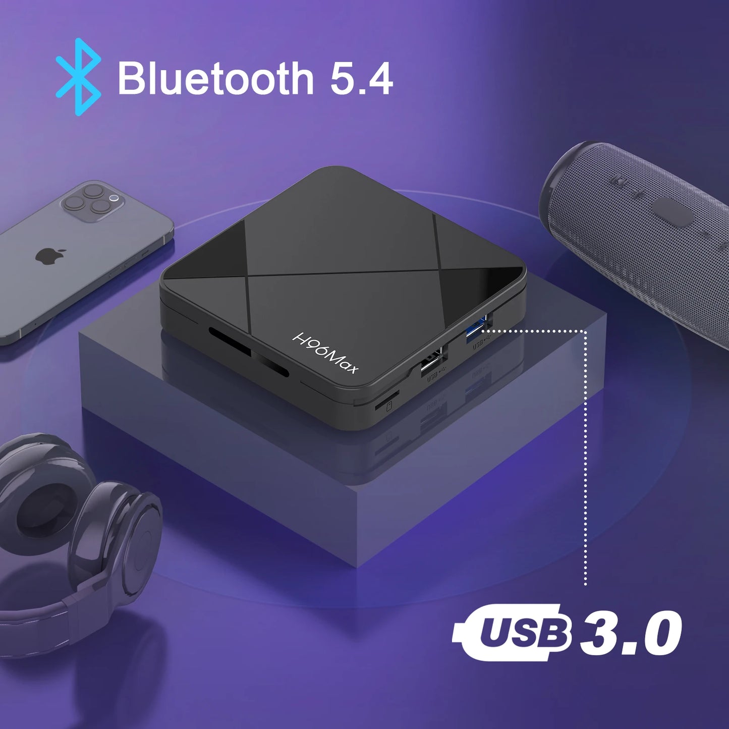 Set Top Box TV H96 MAX Android 14.0 RK3518 4K Wifi6 BT5.4 Voice Remote Assistant Android Smart TV Box New