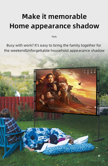 MIXITO Outdoor Anti-light 16:9 Ratio Portable Foldable Dual Bracket Style Projector Screen 84-120 "Home 3D HD Projection Curtain