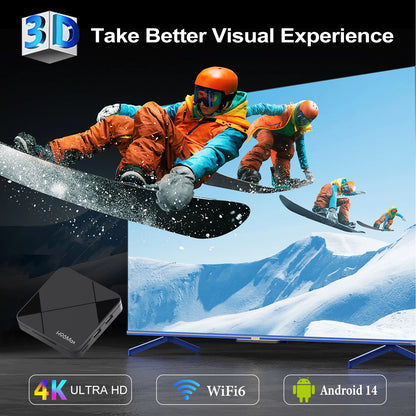 Set Top Box TV H96 MAX Android 14.0 RK3518 4K Wifi6 BT5.4 Voice Remote Assistant Android Smart TV Box New