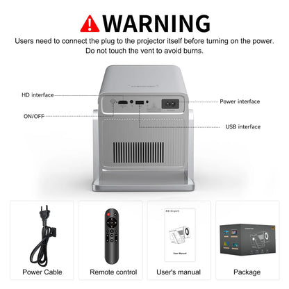 Magcubic 8K Support HD 1080P 1000ANSI X7 Projector With 5W Speaker Android 14 WiFi6 BT5.4 Outdoor Video Home Theater Projector